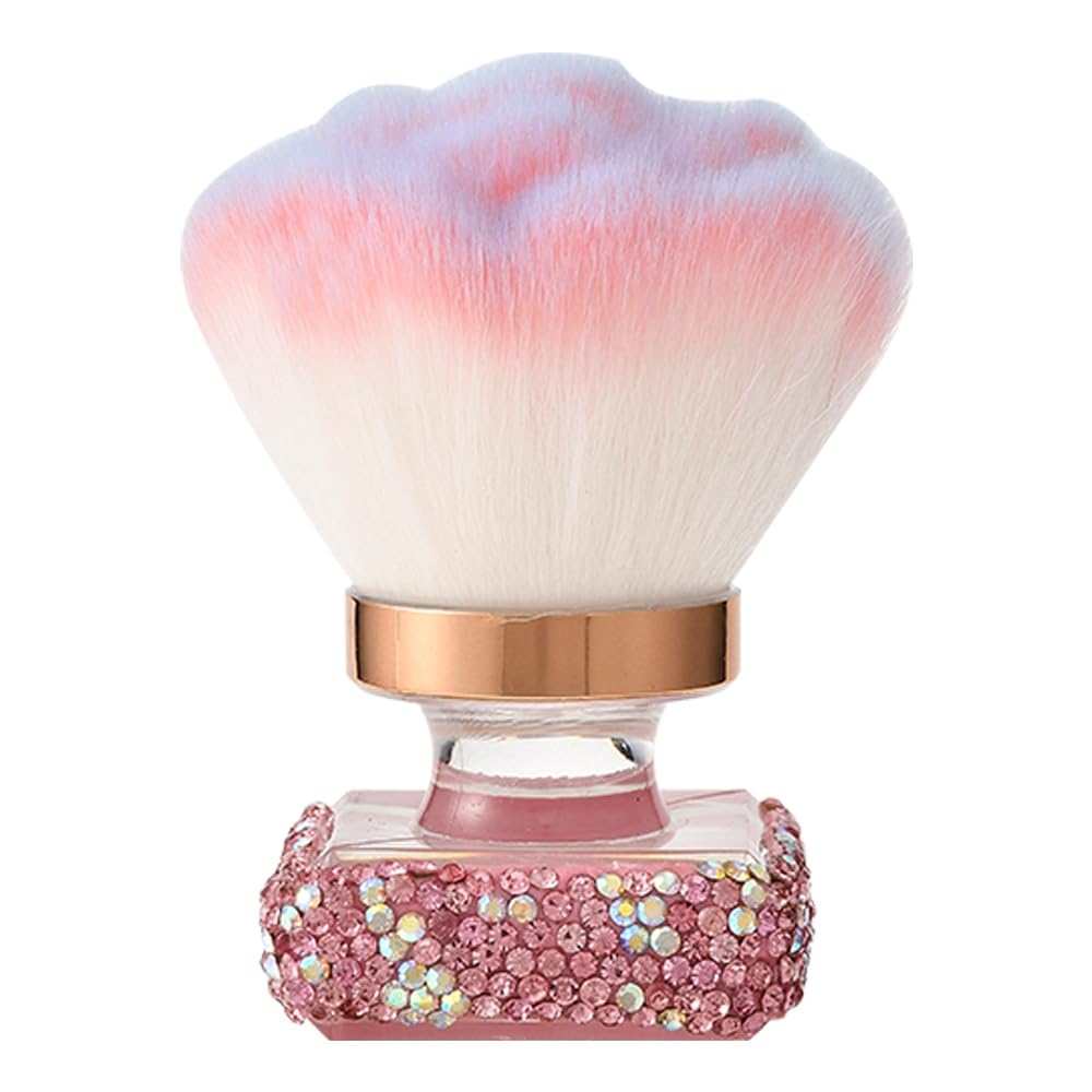 JSCARLIFE Makeup Powder Brush, Large Powder Brush for Loose or Pressed Setting Powder,Synthetic Haired Brush Plush Highlighter and Soft Make up Brush for Makeup Legs Arms Face Body (Pink)