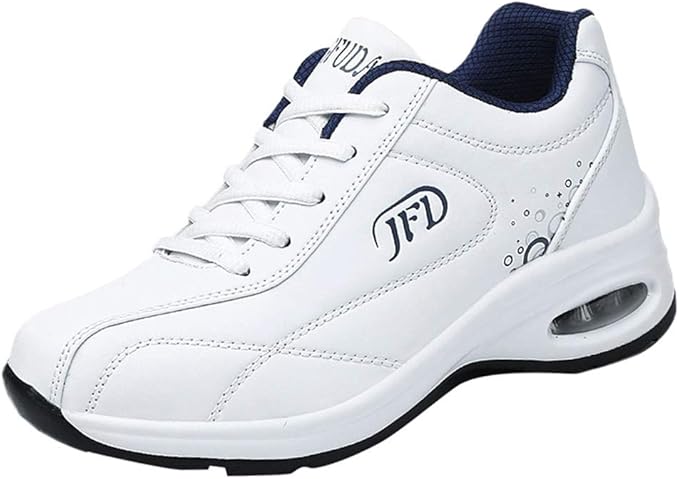 Qingsiy Zapatillas Deportivas de Mujer Gimnasio Fitness Correr Ligero Comodos Respirable Mujer Ocio Cuero Zapato Deportivo Antideslizante Transpirable con Cordones Zapatillas Planas: Amazon.es: Ropa y accesorios