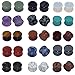 Longbeauty 15 Pair/30 Pieces Set Natural Mixed Stone Plug Double Flared Flesh Tunnels Gauges