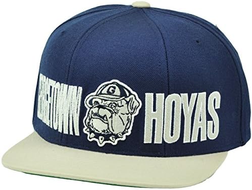 NCAA Starter Georgetown Hoyas Snapback Navy Blue Beige Hat Cap Flat Bill Sport