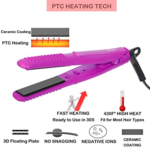 Jyfeel Mini Travel Flat Iron 2 3 Inch Dual Voltage Ceramic