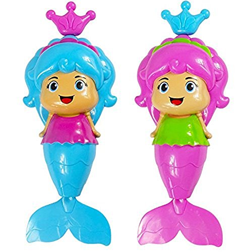 Baby Bath Clockwork Toy, 2Pcs Dabbling Bath Toy Wind Up Floating Water Toy for Mermaid,Water Wind Up Toy (Color Random)