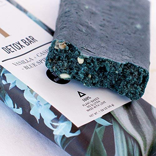 Protein Bar with Blue Spirulina, Vanilla, and Cashews, Vegan Detox Bar