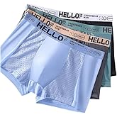 Anomocia Mesh Ice Silk Underwear Box Briefs Breathable Underwear Trunks Underpanties