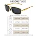 SUNGAIT Ultra Lightweight Rectangular Polarized Sunglasses UV400 Protection (Gold Frame Grey Lens, 62) Metal Frame 2458 JKH