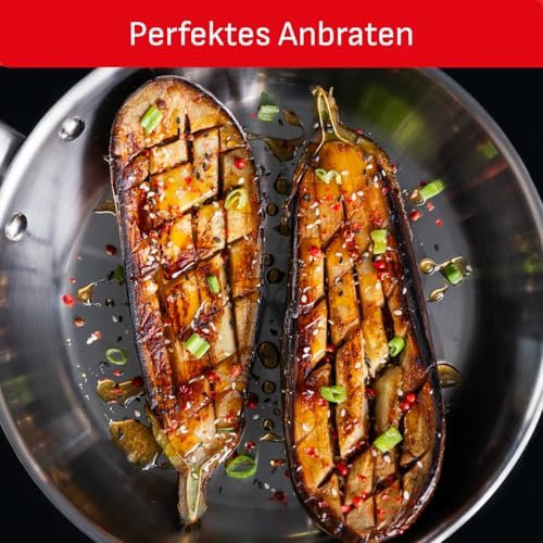 Virtuoso 2-teiliges Pfannenset 24 + 28 cm, Pfannen Induktion, hochwertiger Premium-Edelstahl, unversiegelt, für alle Herdarten geeignet, backofengeeignet bis zu 250°C, E492S2