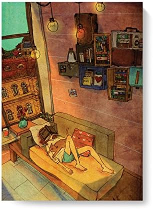 Illustrator Puuung, Wooden Frame Canvas Artwork, A4 Size (Sometimes)