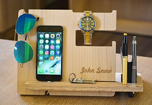 Dock Station, Gift for him, Docking Station, Organizer Station, Wood dock station, phone stand, nightstand valet, custom, Birthday gift, Anniversary, Gift for dad, Gift for boyfriend, iPhone