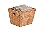 Honey-Can-Do STO-02884 Tall Square Water Hyacinth Basket Bin, Large, 15 L x 15 W x 12 H,Natural