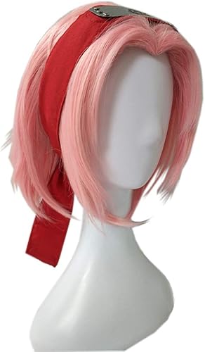 Amazon コスプレウィッグ 春野サクラ 風 コスプレ フルウィッグ ショート 耐熱 かつら Cosplay Wig イベント ハロウィン 仮装 専用ネットと櫛付 ピンク コスプレ 仮装 通販
