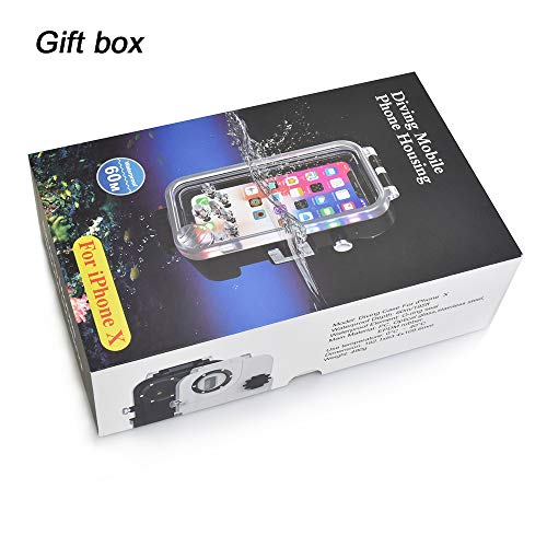Waterproof Case for iPhone X/XS 60M/195FT Underwater O Ring Full Sealed Cover Snowproof Shockproof Dirtproof IPX8 Certified (White)