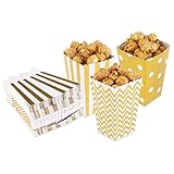 PIXNOR Mini Popcorn Boxes Pack of 50 (Gold)
