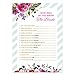 Floral Bridal Shower Games - Bundle With Gold Glitter Banner | 50 Advice for the Bride Cards | 50 He Said She Said | 50 How Well do you Know the Bride | 50 Emoji Pictionary