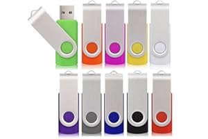 10 Pack 32GB USB 2.0 Flash Drives Swivel Memory Stick Thumb Drives Jump Drives 32 G USB Flash Drive Bulk for Data Storage Lap