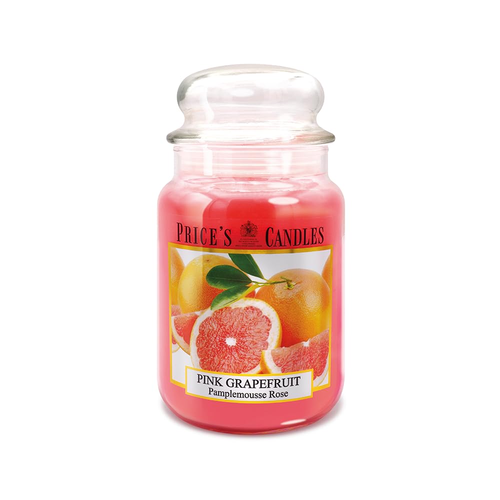Price's - Pink Grapefruit Large Jar Candle - Sweet, Delicious, Quality Fragrance - Long Lasting Scent - Up to 150 Hour Burn Time