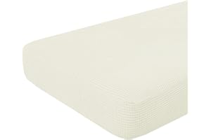 Hokway Stretch Couch Cushion Replacement Slipcovers Reversible Cushion Slipcovers Sofa Cushion Covers(Creamwhite, Large)