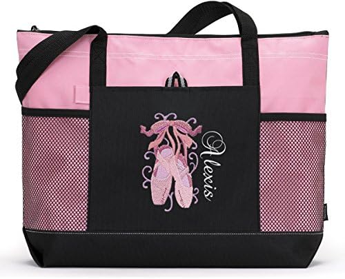 Personalized Dance Ballet Embroidered Zippered Tote Bag