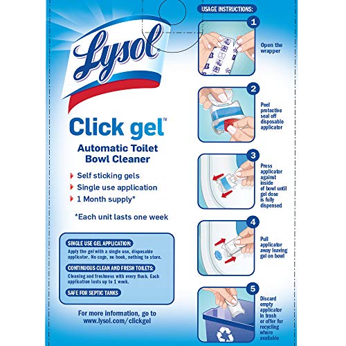 Lysol Click Gel Automatic Toilet Bowl Cleaner, Single use self sticking