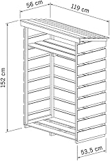 Charles Bentley FSC Wooden Log Store, Heavy Duty Firewood Storage, 152x119cm view 2