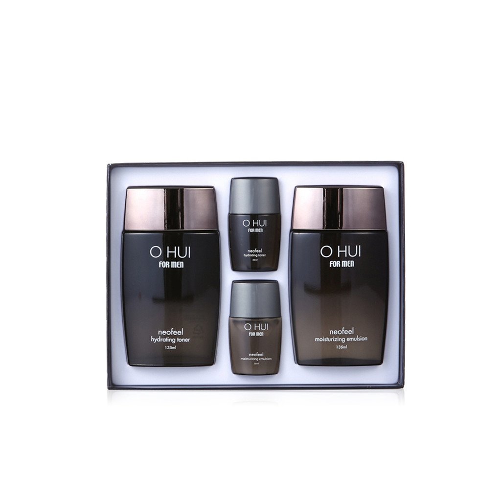 Ohui For Men Neofeel Special Set total 4pcs (Neofeel Hydrating Toner + Neofeel Moisturizing Emulsion + 2 Travel Kit)