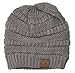Light Grey Thick Slouchy Knit Oversized Beanie Cap Hat