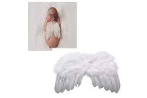 AISIBO Baby Angel Feather Wings, Infant Angel Wings Photo Prop, Small Feather Angel Wings, Photography Props Cosplay Angel Fairy Wings