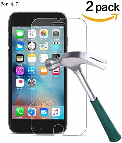 TANTEK[2-Pack Screen Protector for Apple iPhone 8,iPhone 7,iPhone 6S,iPhone 6 [4.7 inch,2017 2016, 2015],Tempered Glass Film,Ultra Clear,Anti Scratch,Bubble Free,Case Friendly