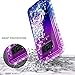 Galaxy S8 Active Case with Tempered Glass Screen Screen Protector for Girls Women Kids, NageBee Glitter Liquid Sparkle Bling Floating Waterfall Diamond Shockproof Durable Cute Case -Purple/Blue