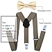 Child Kids Suspenders Bowtie Set - Adjustable Suspender Set for Boys and Girls(25Inches (5 Months to 6 Years),Camel)