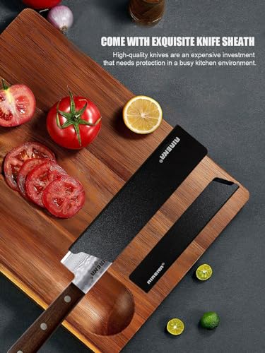 Damascus Chef Knife, Professional Kitchen Knife 20CM - Sharp Damascus Steel Blade 67 Layers - Excellent Edge Retention and Resistant Corrosion, Japanese Knives with Sheath and Gift Box