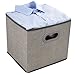 homyfort Cube Storage Bins,Foldable Cloth Boxes Baskets Organizer for Closet,Home,Office, Bedroom with Plastic Handles Set of 6 Grey Large 12x12x12