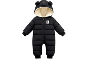 KAGAYD Infant Toddler Snowsuit Cute Baby Bear Suit Newborn Winter Coat Warm Hooded Jumpsuit for Boys Girls