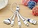 Charging Cable, Premium Quality 4 in 1 Multi Universal USB Cord Cable 3ft with 8 Pin Lighting / 30 Pin / Micro USB Ports for iPhone, iPad, iPad Mini, iPad Air, iPad Pro Samsung Galaxy and more