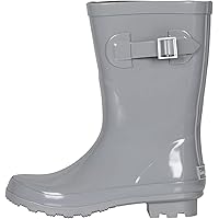 Rain Boots for Women, Ladies Tall and Mid Calf Solid Waterproof Rubber boots for Garden by Landchief