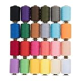 KEIMIX Polyester Sewing Threads 24 Colors 1000 Yards Each Spools Sewing kit for Hand & Machine Sewing