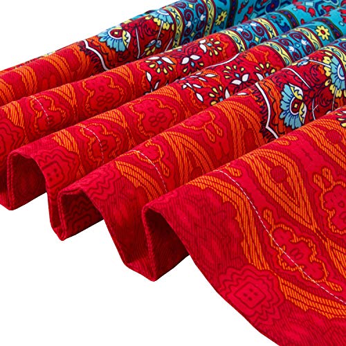 HNNSI Exotic Striped Bohemia Pillow Shams King Size 2 Pieces,100 Brushed Cotton Thick Boho