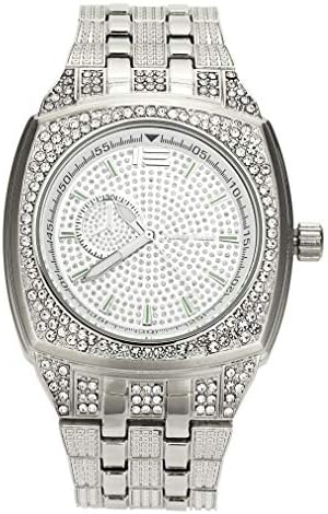 The Bling King Men's 9ct Gold Filled or Platinum Plated Iced Out Hip Hop Bling Watch