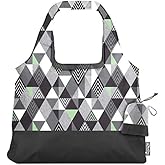 ChicoBag Vita Designer Reusable Tote Bag with Carabiner Clip | Compact Reusable Shopping Bags | Eco Friendly | Matrix