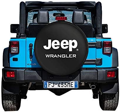 Autoca 17” Spare Tire Cover Wheel Protectors Weatherproof PU Leather for Jeep Wrangler Liberty (Tire Diameter 31"-33",Dark Grey)
