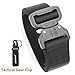 Men's Nylon EDC Outdoor Belt, SANSTHS Tactical Duty Military Belt Fit 40 Waist Black Webbing Gun Belt with Solid Buckle