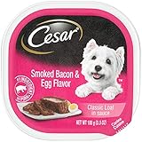 CESAR Soft Wet Dog Food Classic Loaf in Sauce Smoked Bacon & Egg Flavor, (24) 3.5 oz. Easy Peel Trays