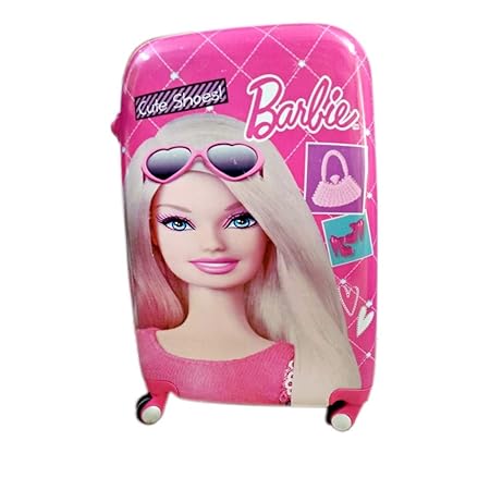 Kuresh Kids Full Size 26 Inch 4 Wheel Childrens Luggage Trolly Cartoon Printed Bag (Barbie)