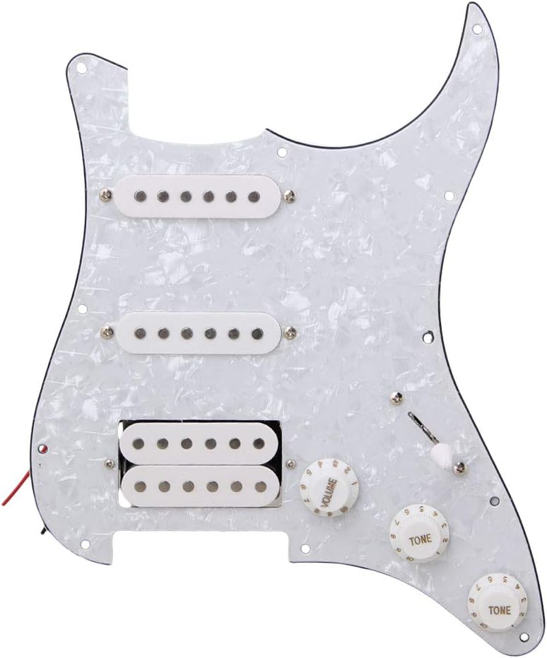 lovermusic Lovermusic Loaded Prewired Pickguard SSH White Pearl Replacement for ETC Guitar