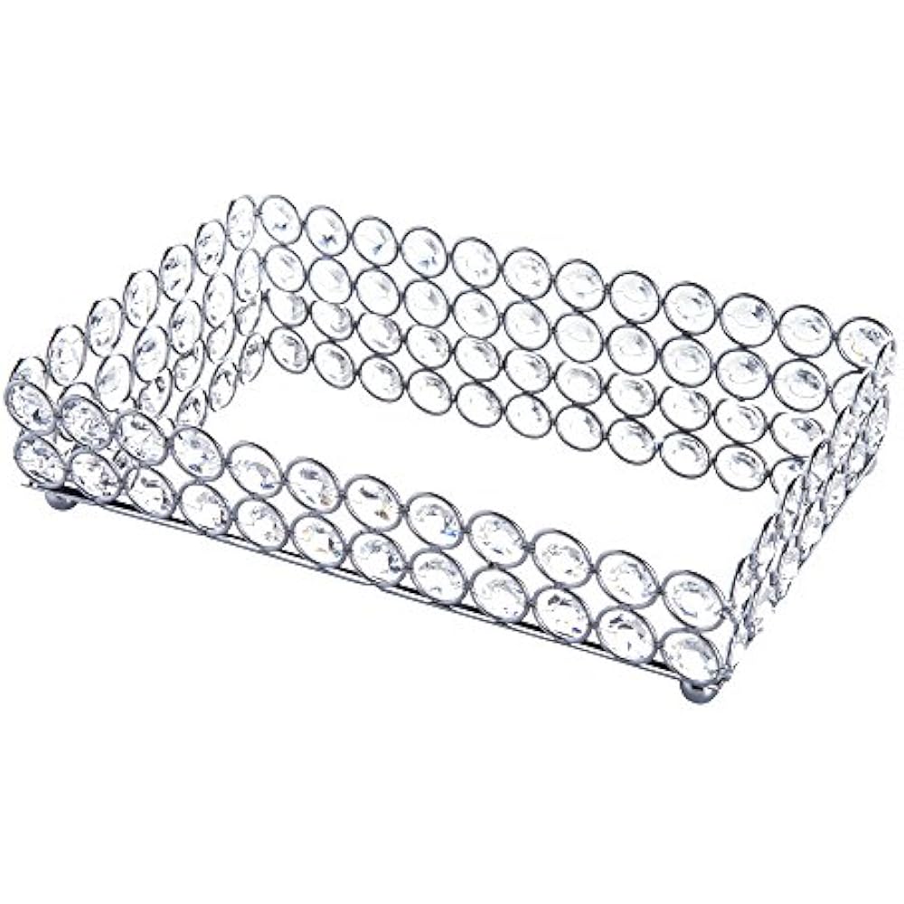 Crystal Decorative Trays Cosmetic Rectangle Vanity Jewelry Trinket Organizer eBay