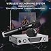 NASUM UHF Dual Channel Handheld Wireless Microphone System with Dual Wireless Dynamic Microphones,LCD Display Professional Home KTV Set for Party,Conference,Meeting,Karaoke,Youtube