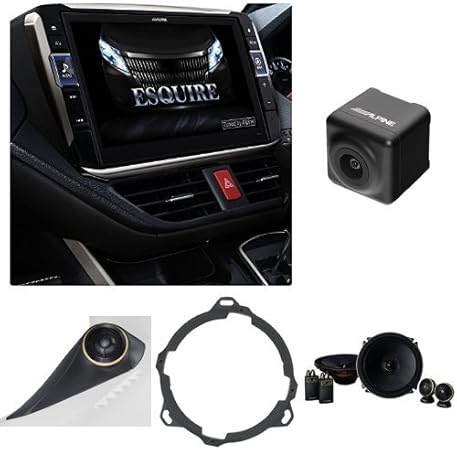 Amazon アルパイン エスクァイア専用11型カーナビ Ex11v Eq カメラ黒 2ウェイスピーカー インナーバッフルボード 取付けパネル 音質向上キットセット オーディオ一体型ナビ 車 バイク