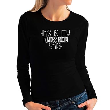 Idakoos Harness Racing Chick Women Hooded Long Sleeve T-Shirt