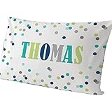 GiftsForYouNow Polka Dots Personalized Pillowcase, Boy