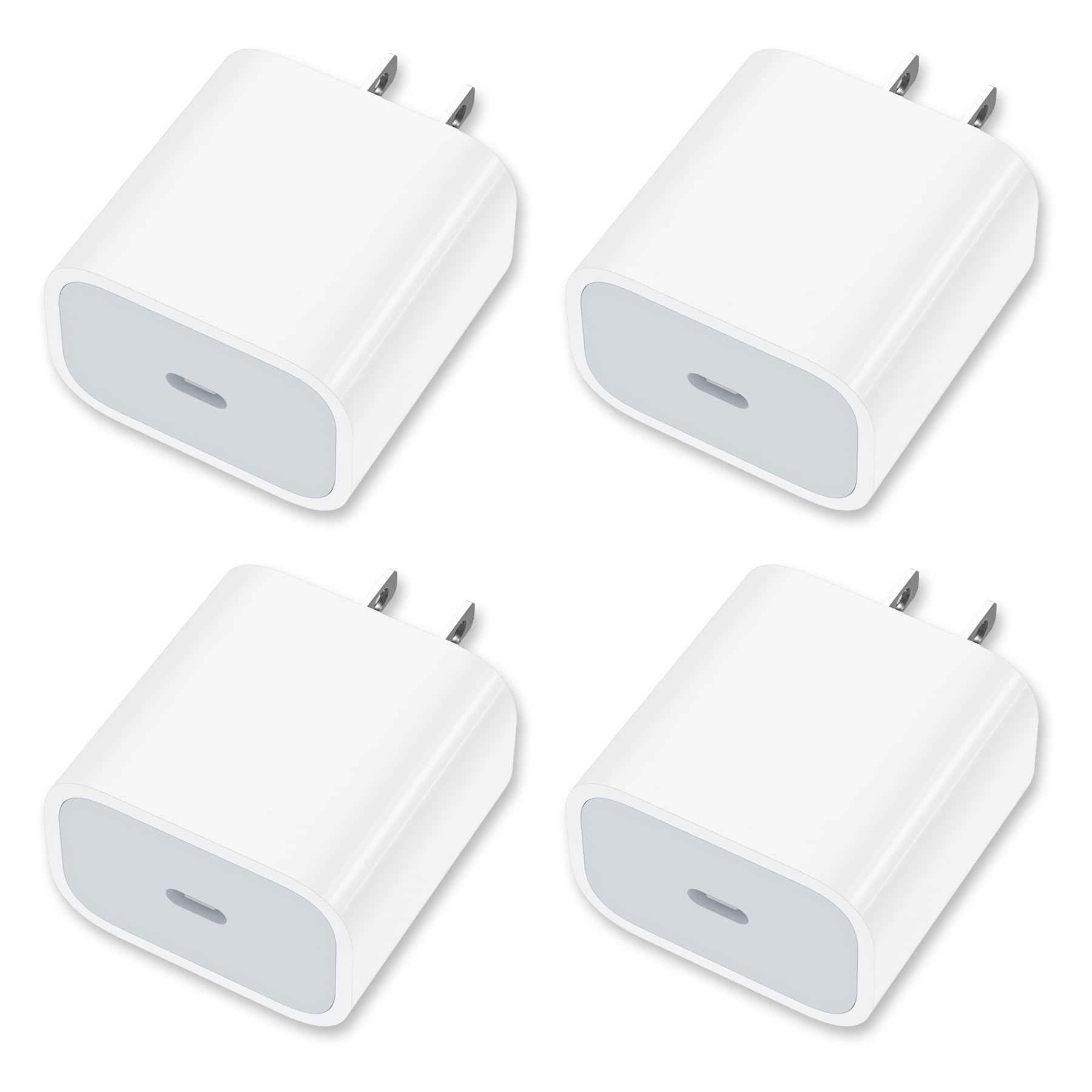 Photo 1 of [4 Pack] USB-C Wall Charger, 20W USB-C Power Adapter Replacement for Phone 17/16/15/14/13/15 Pro/Pro Max/Plus/XS/XR/X,Galaxy, Pixel,i Pad and More