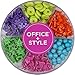 Office Style Decorative Multi-Colored Shaped Push Pins for Home & Office, Six Colors for Different Projects in Reusable Organizing Container, 280 Pieces, by Office + Style (OS-280SHAPEPP)